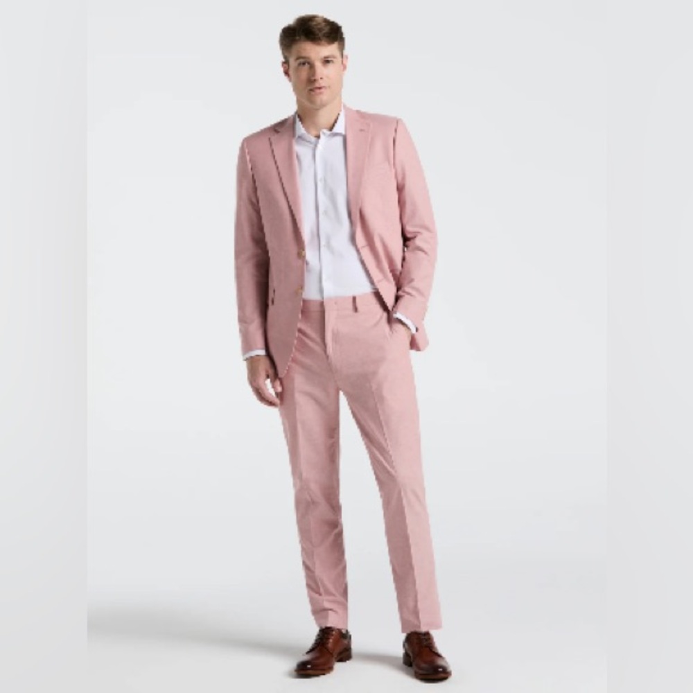Perry Ellis SLIM FIT SOLID LINEN BLEND PANT